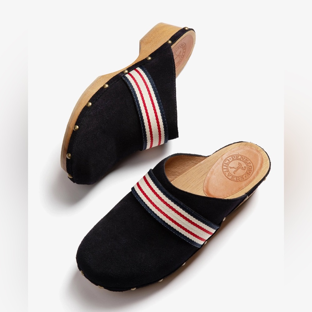 Penelope Chilvers Low suede navy clog size 38